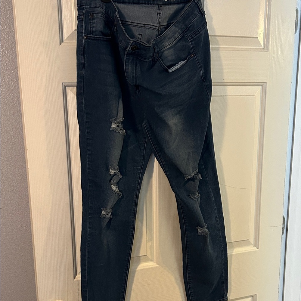 Element Dark Blue Distressed Women Jeans